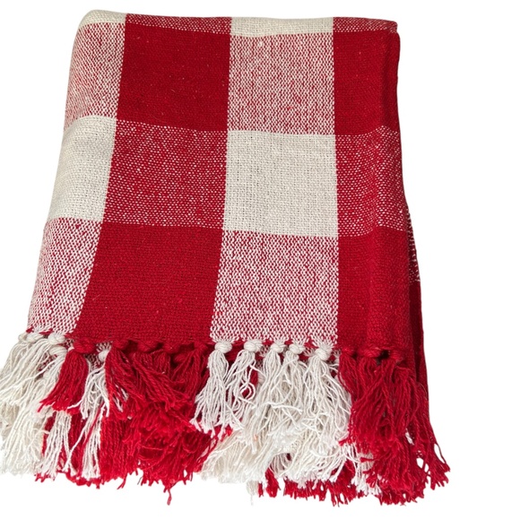 Design Imports Tablecloth Rectangle Plaid Red & White Check Cabin Country - Picture 1 of 5